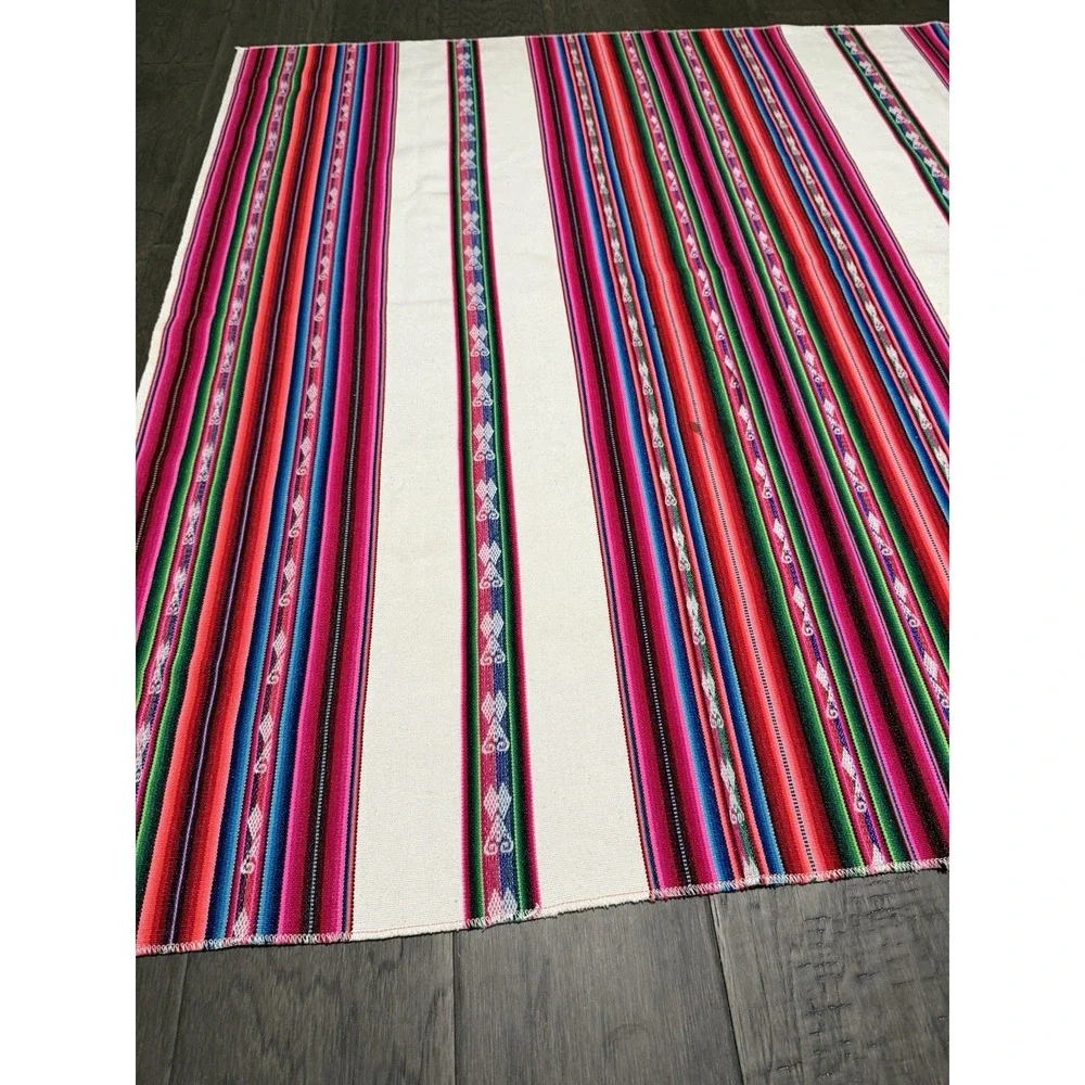 Vintage Aztec‎ Bright Color Yoga Blanket Table Cloth Aguayo Peru